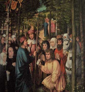 Saint Rumold meeting Saint Gummarus