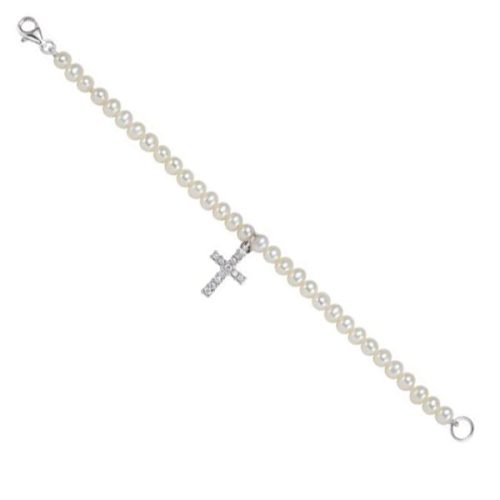 Pearl Cross Bracelet Open