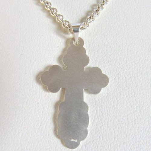 Reverse of Sterling Silver St Olga Cross on a chain